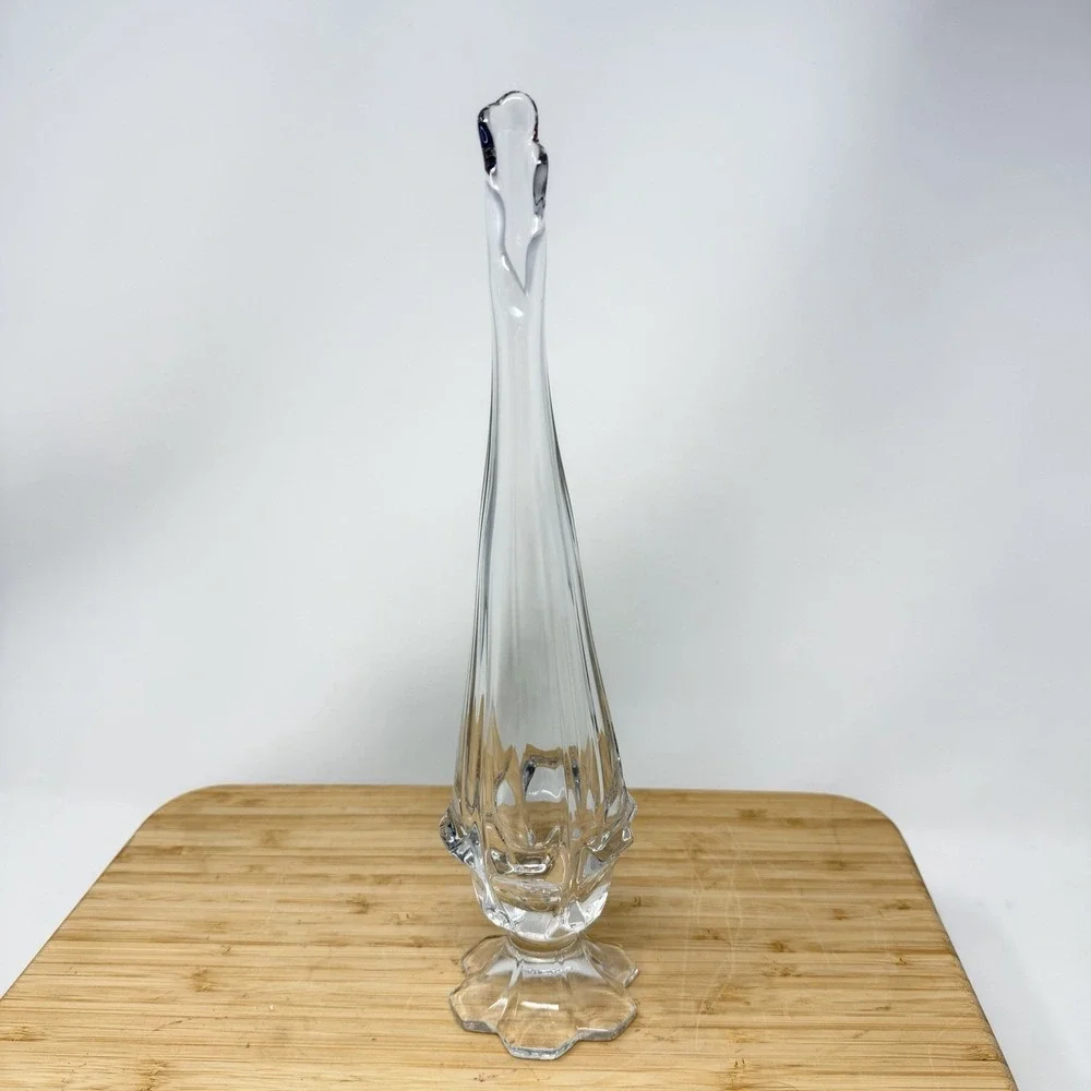 Vintage Fenton Valencia Clear Swung Glass 11.5